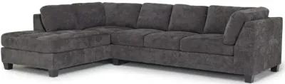 Noble Sofa Chaise Sectional in Parika Midnight, Left Facing