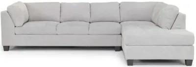 Noble Sofa Chaise Sectional in Parika Gray, Right Facing