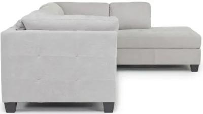 Noble Sofa Chaise Sectional in Parika Gray, Right Facing