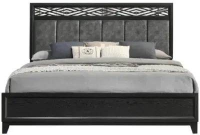 Obsidian Panel Bed in Black, CA King