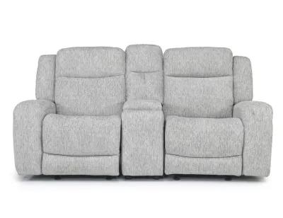 Opal Gliding Console Loveseat in Dove