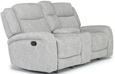 Opal Gliding Console Loveseat in Dove