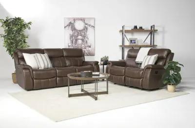 Ranger Reclining Sofa & Loveseat in Brown Leather