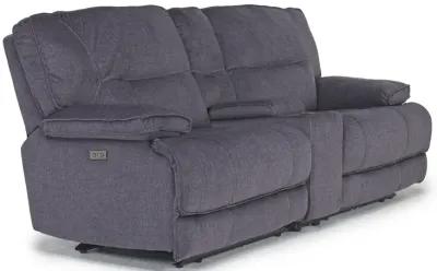 Retreat Power Console Loveseat in Charcoal