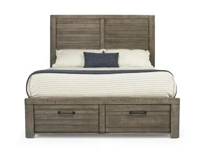 Ruff Hewn Panel Bed w/ Storage in Gray, Queen