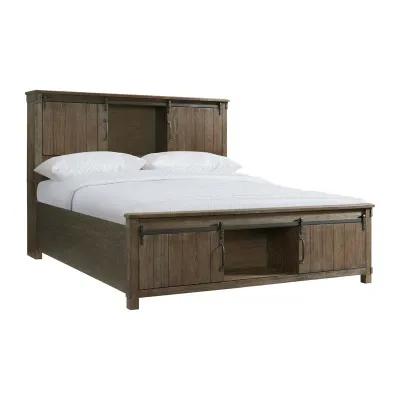 Scott Storage Bed, Dresser & Mirror in Walnut, Queen