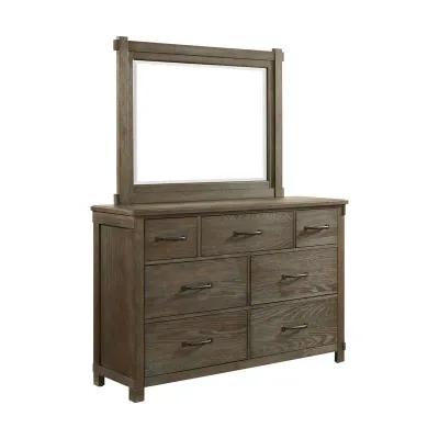 Scott Storage Bed, Dresser & Mirror in Walnut, Queen