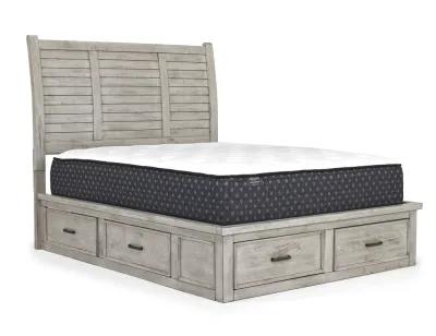 Sullivan Panel Bed w/ Storage, Dresser, Mirror & Nightstand in Drift Gray, Queen