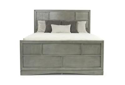 Ontario Panel Bed w/ Storage in Gray, Queen