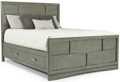 Ontario Panel Bed w/ Storage in Gray, Queen