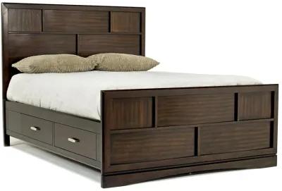 Ontario Panel Bed w/ Storage in Brown, Queen