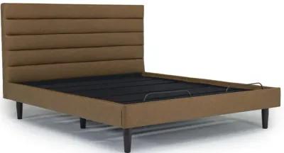 Vista Upholstered Adjustable Foundation Bed in Brown, CA King