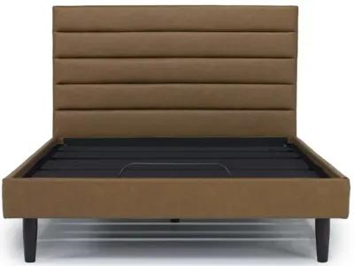 Vista Upholstered Adjustable Foundation Bed in Brown, Full