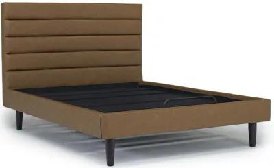 Vista Upholstered Adjustable Foundation Bed in Brown, Full