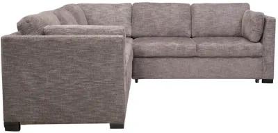 Vivian Full Tux Sleeper Sectional in Gray Fabric (FB), Right Facing