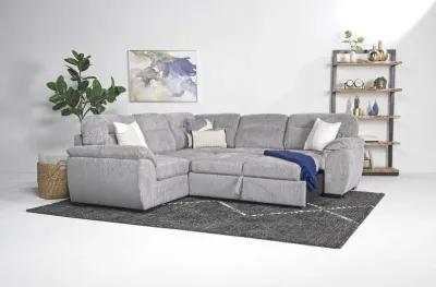 Wanda Full Tux Sleeper Sectional in California Gray, Right Facing