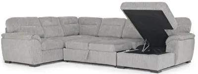 Wanda Full Pullout Tux Chaise Sectional in California Gray, Right Facing