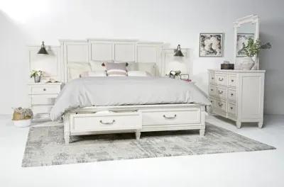 Willowbrook Panel Wall Bed w/ Storage in Egg Shell White, Eastern King