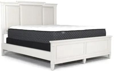 Willowbrook Upholstered Bed, Dresser & Mirror in Egg Shell White, Queen