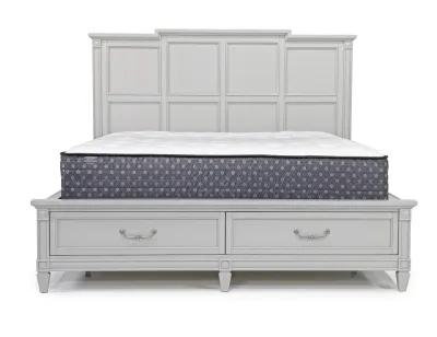 Willowbrook Panel Bed w/ Storage, Dresser & Mirror in Pebble, CA King