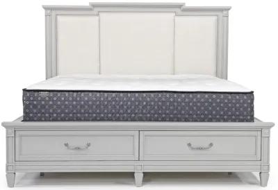 Willowbrook Upholstered Panel Bed w/ Storage in Pebble, CA King