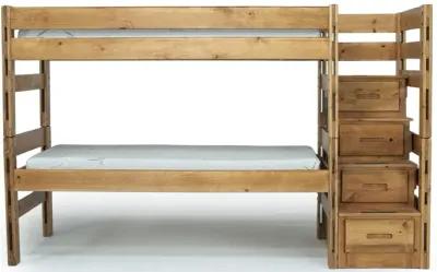 Young Pioneer Bunk w/ Storage Steps in Natural, Twin/Twin