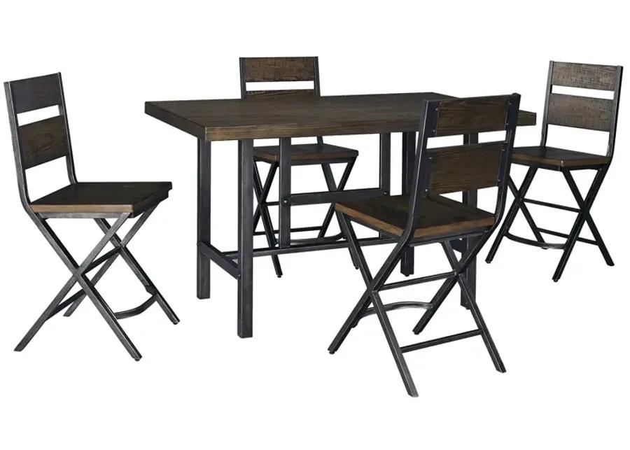 Kavara Counter Height Dining Table And 4 Barstools