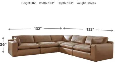 Emilia 5-Piece Leather Sectional