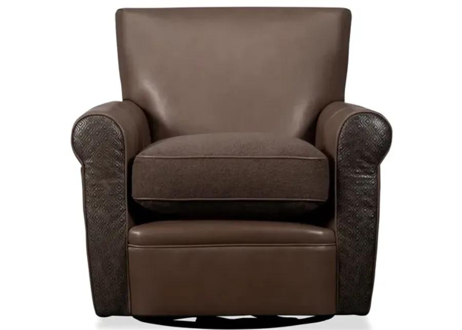 Jacqueline Leather Swivel Glider