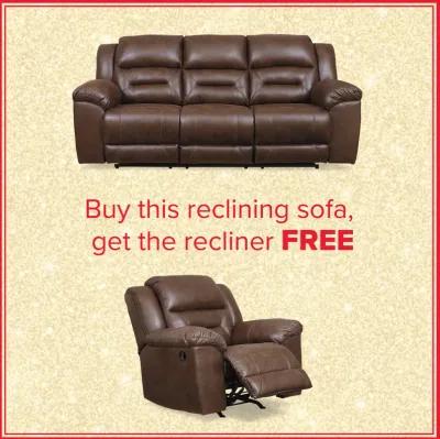 Stoneland Reclining Sofa And Free Recliner