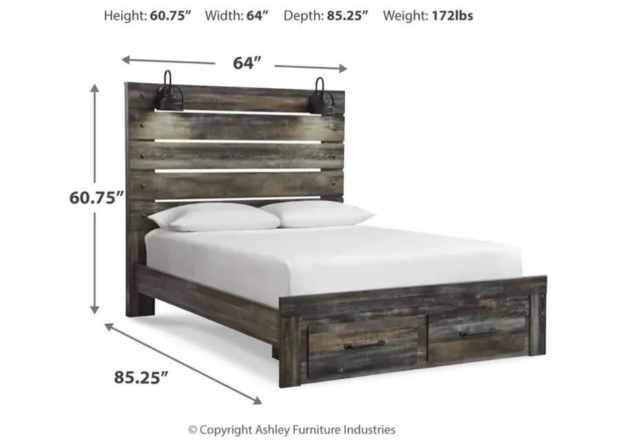 Drystan Queen Panel Bed With 2 Storage Drawers