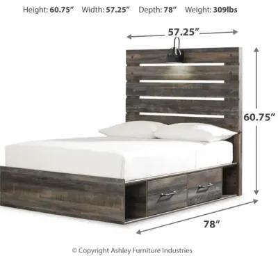 Drystan Full Panel Bed With 4 Storage Drawers