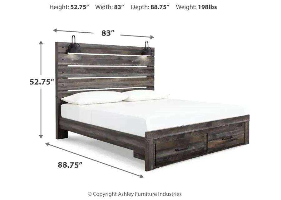 Drystan King Panel Bed With 2 Storage Drawers