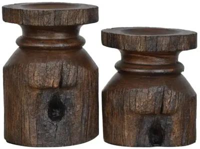 Barn Post Candleholders - Set of 2