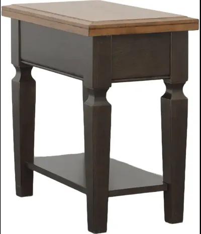 Side Table in Hickory & Coal