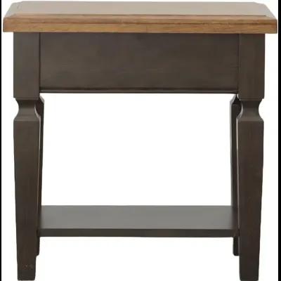 Side Table in Hickory & Coal