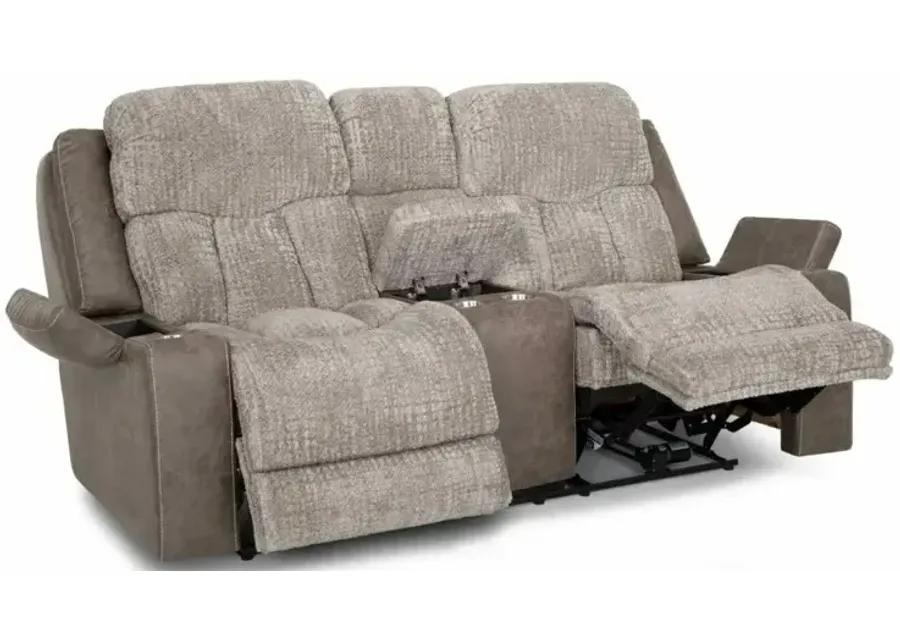 Denali Power Reclining Console Loveseat w/ Power Headrest - Boswell Dove