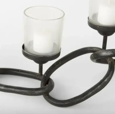 Quito Black Metal Chain-Link Five Candle Table Candle Holder