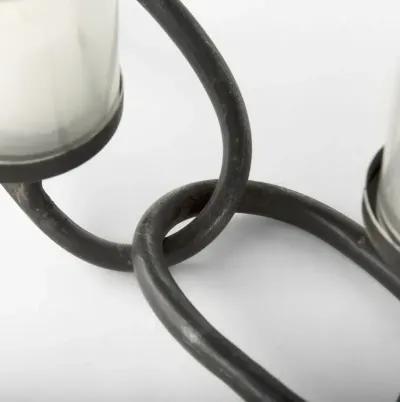 Quito Black Metal Chain-Link Five Candle Table Candle Holder