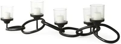 Quito Black Metal Chain-Link Five Candle Table Candle Holder