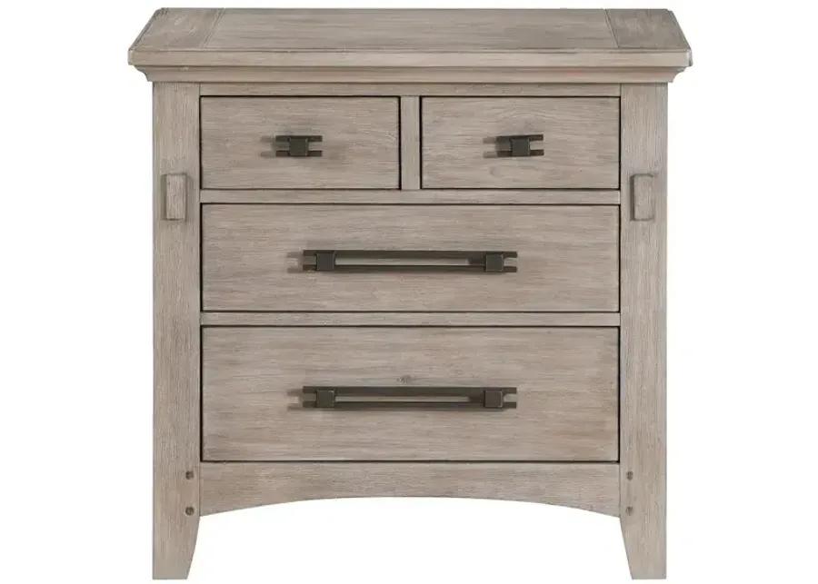 Mission Oak Nightstand - Taupe