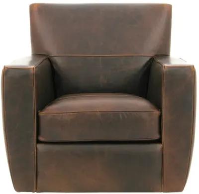 Leather Swivel Chair - York Chestnut