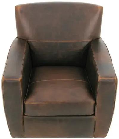 Leather Swivel Chair - York Chestnut