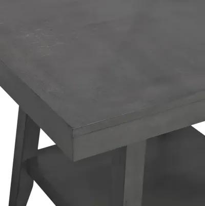 Seneca Square Counter Table with Lazy Susan - Grey