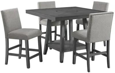 Seneca Square Counter Table with Lazy Susan - Grey