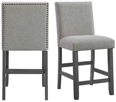 Seneca Counter Side Chair with Grey Fabric - Grey