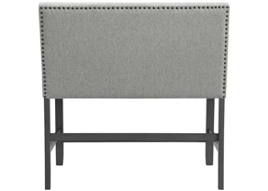 Seneca Counter Bench w/Upholstered Back - Grey