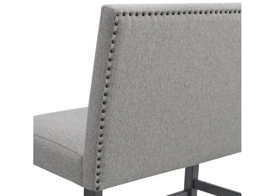 Seneca Counter Bench w/Upholstered Back - Grey