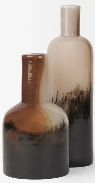 Marans Tall Amber Multi-Color Glass Vase