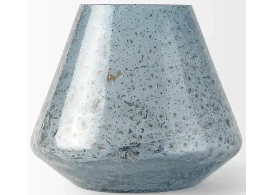 Robyn Short Blue Glass Vase